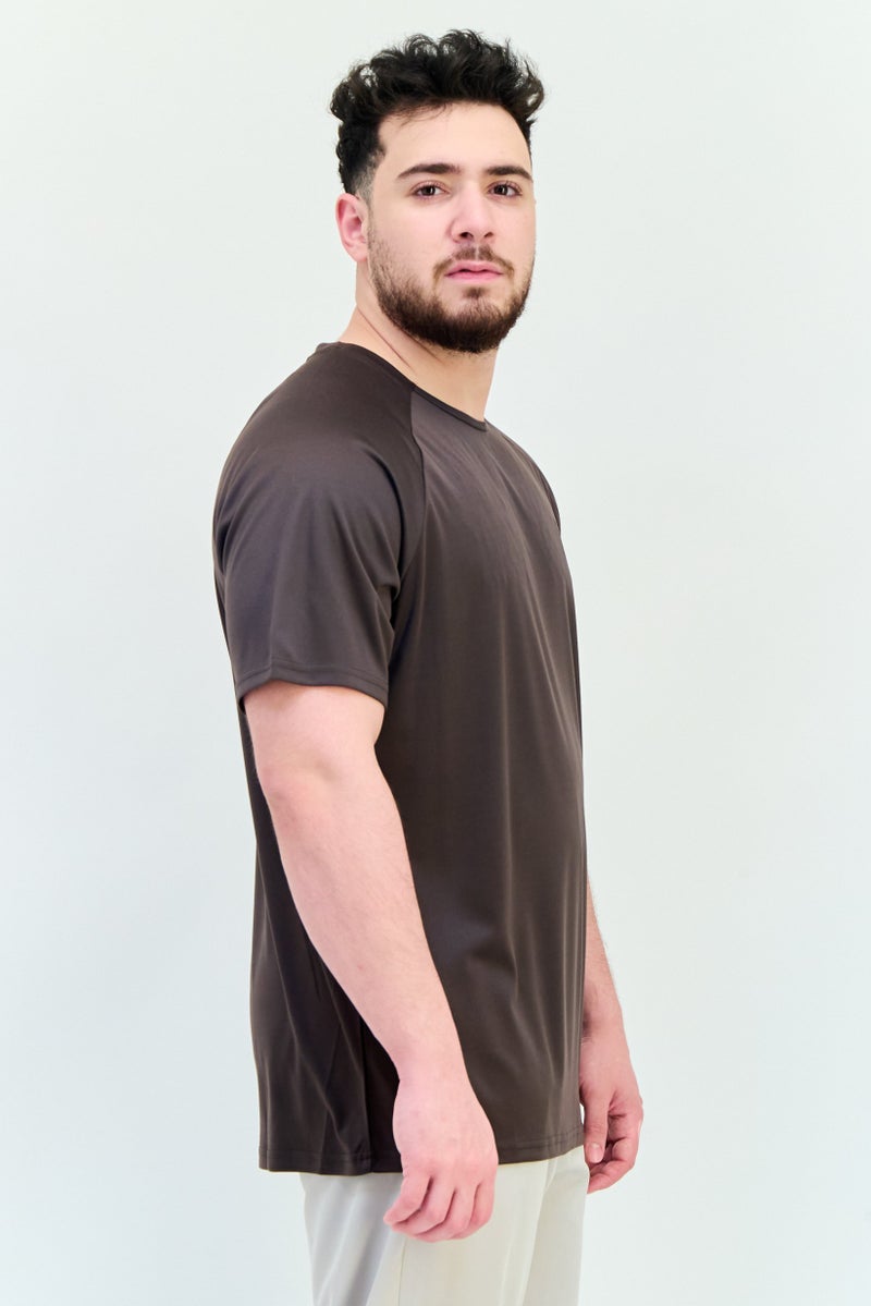 TapouT Men Sportswear Fit Short Sleeves Training T-Shirt, Dark Brown  - Image 2