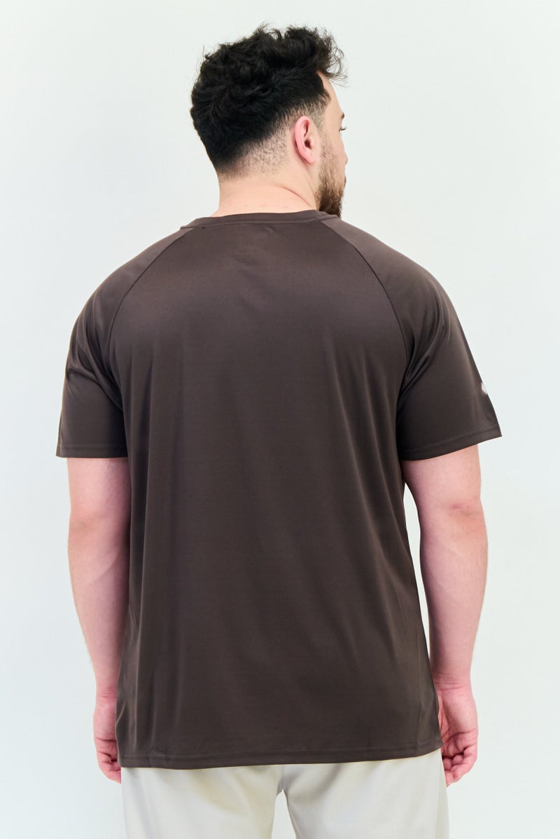TapouT Men Sportswear Fit Short Sleeves Training T-Shirt, Dark Brown  - Image 3
