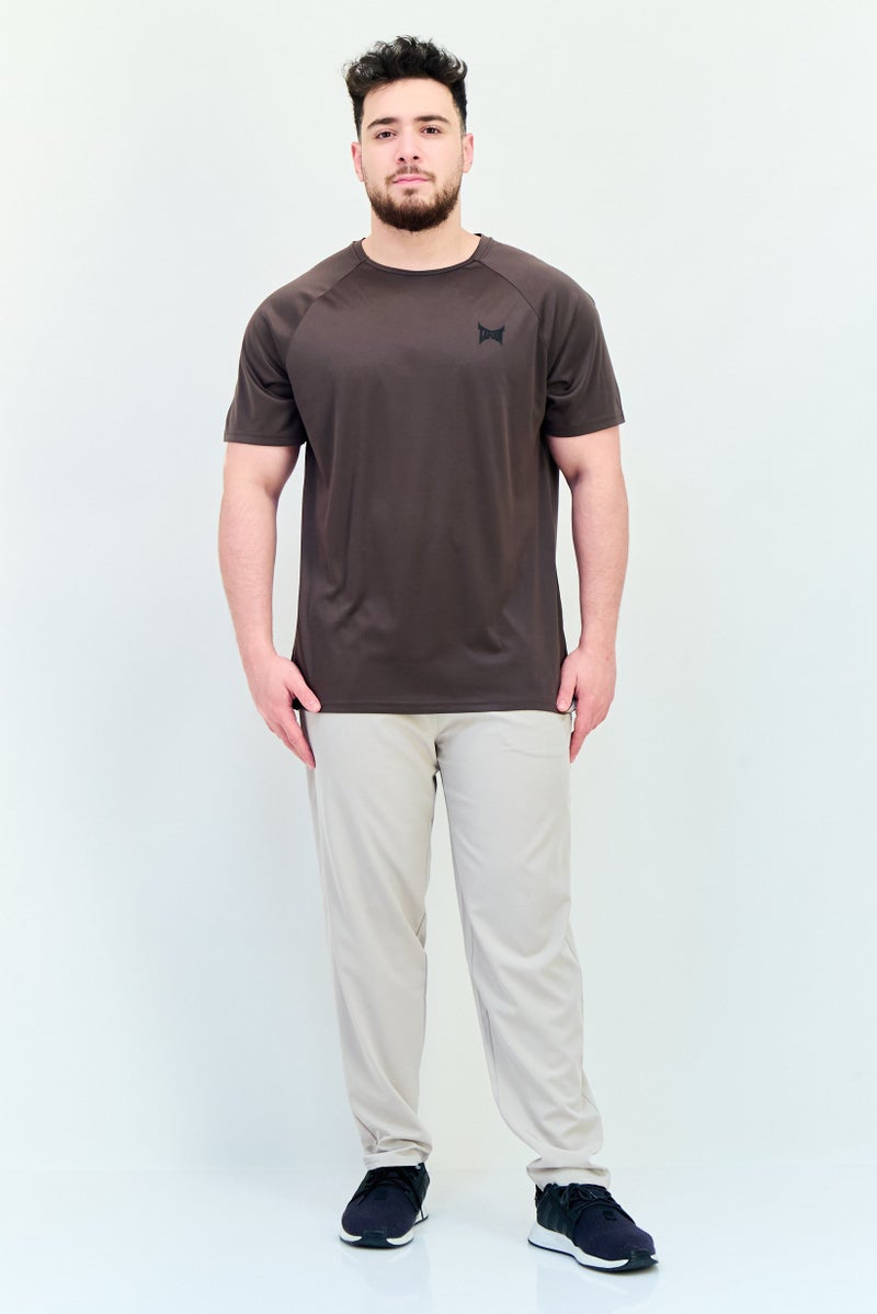 TapouT Men Sportswear Fit Short Sleeves Training T-Shirt, Dark Brown  - Image 4