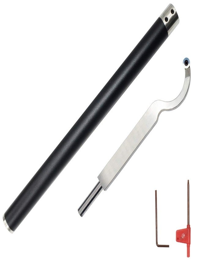 Asieg Tool Swan Neck Hollower Tools Bar Wood Turning Tool Set Carbide Tipped Lathe Chisel with Ci3 12mm Round Carbide Insert Cutter for Wood Hobbyist or DIY or Carpenter - Image 1