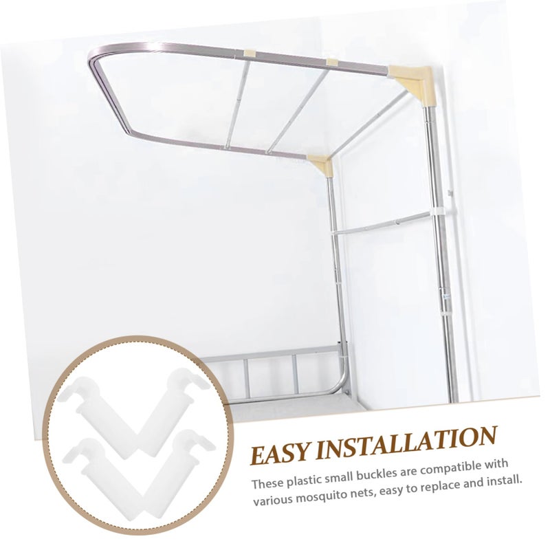 4Pcs White Plastic Mosquito Net Holder Clips For Easy Installation Compatible With Various Nets - Image 5