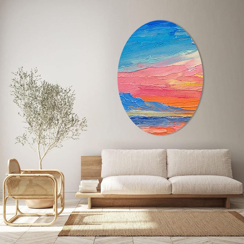 Eascan Art Painting Drawing and Sketch Accessories PreStretched Oval Shaped Painting Canvas Set of 1 16 x 20 - Image 4