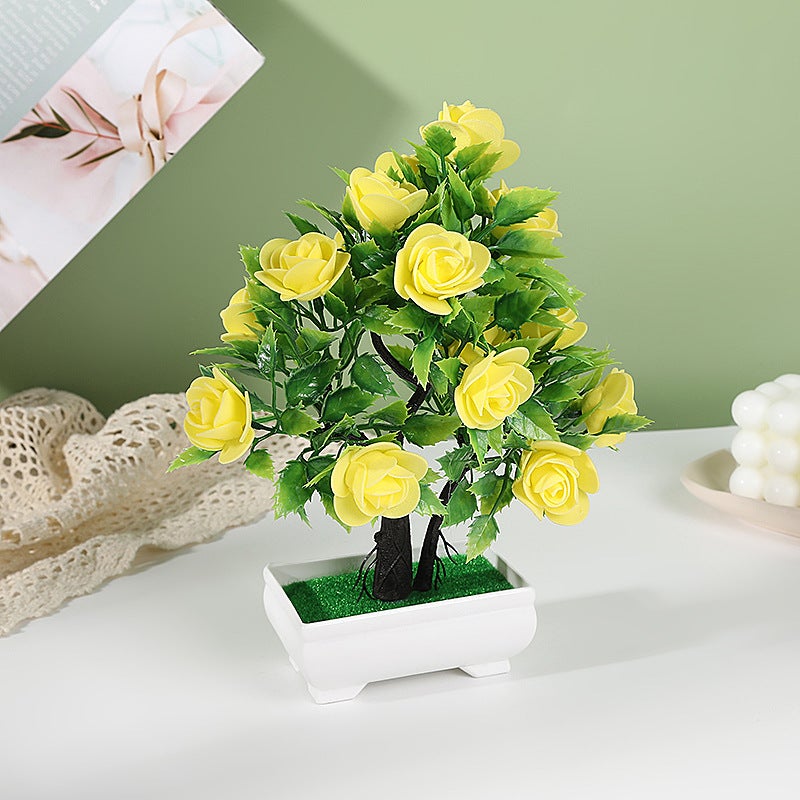 Simulated Plant Potted Simulated Roses Fake Flower Potted Plant Supply Of 16 Foam Roses Money Tree Ornaments - Image 4