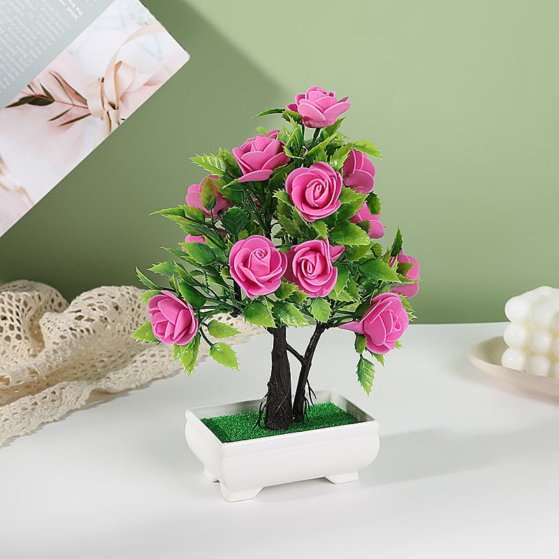 Simulated Plant Potted Simulated Roses Fake Flower Potted Plant Supply Of 16 Foam Roses Money Tree Ornaments - Image 5