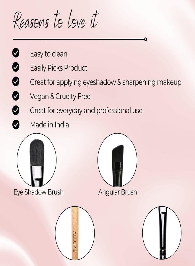 ALLURE Classic Eye Shadow and Angular Brush Combo, 2-Piece Bamboo Makeup Brushes Set for Professional Blending, Contouring, Smudging - Image 3