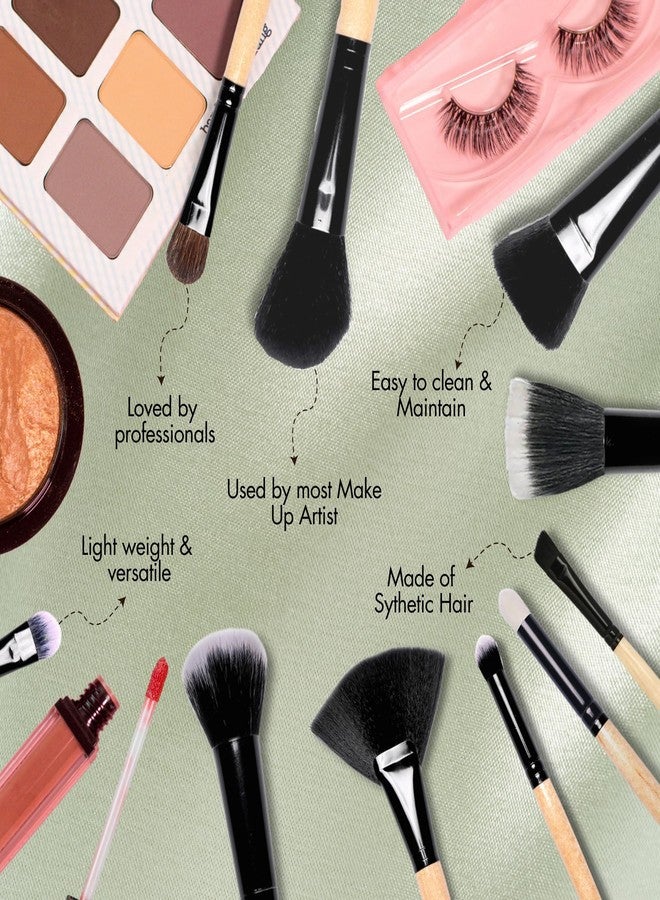 ALLURE Classic Eye Shadow and Angular Brush Combo, 2-Piece Bamboo Makeup Brushes Set for Professional Blending, Contouring, Smudging - Image 2