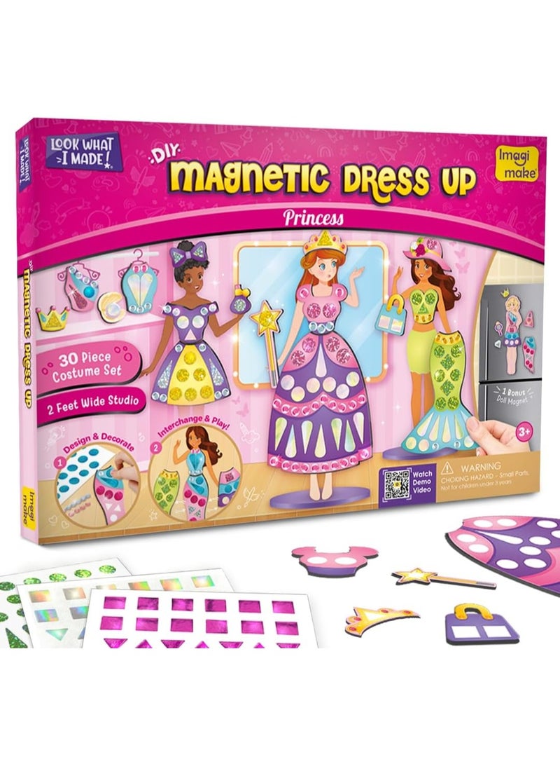 Imagimake DIY Magnetic Dress-Up Princess | Pretend Play Toys for Girls | 30 Magnetic Dresses & Accessories | Interchange & Create Unlimited Outfits | Birthday & Return Gift 3-12 Years - Image 1