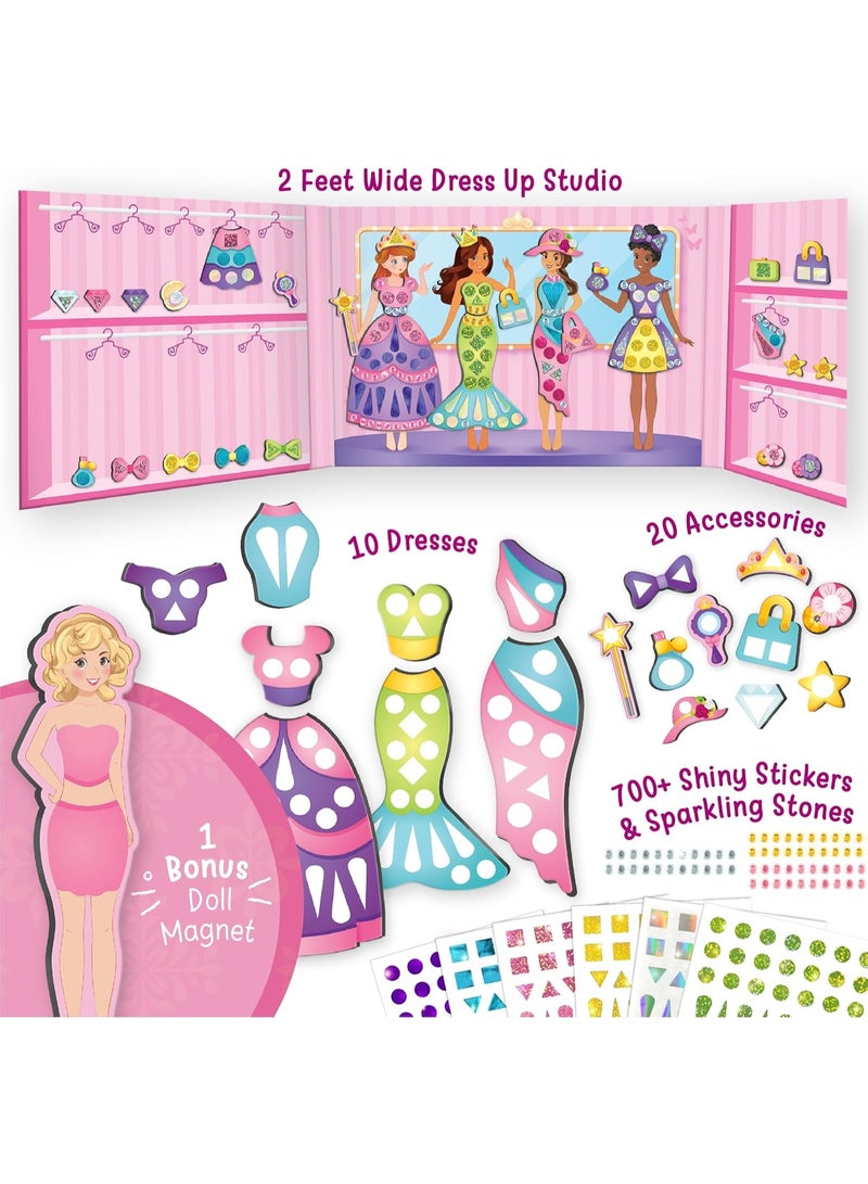 Imagimake DIY Magnetic Dress-Up Princess | Pretend Play Toys for Girls | 30 Magnetic Dresses & Accessories | Interchange & Create Unlimited Outfits | Birthday & Return Gift 3-12 Years - Image 2