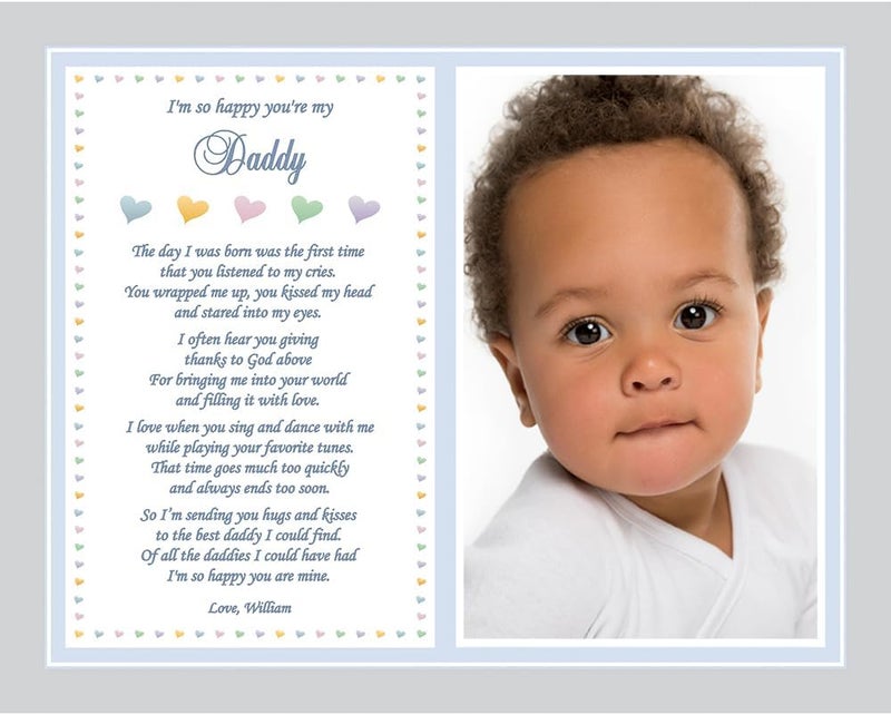 Poetry Gifts Im So Happy Youre My Daddy Gift from Son Add Photo and Name for the 8x10 Inch Print - Image 4