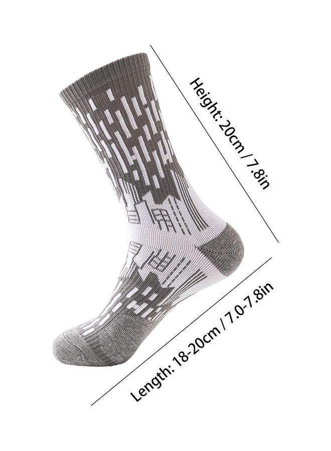 NIBEMINENT Men Athletic Anti-slip Absorption Moisture-wicking Striped Wearable Cushion Socks Soccer Running Sports Stockings Two Pairs 15*8*10cm - Image 2