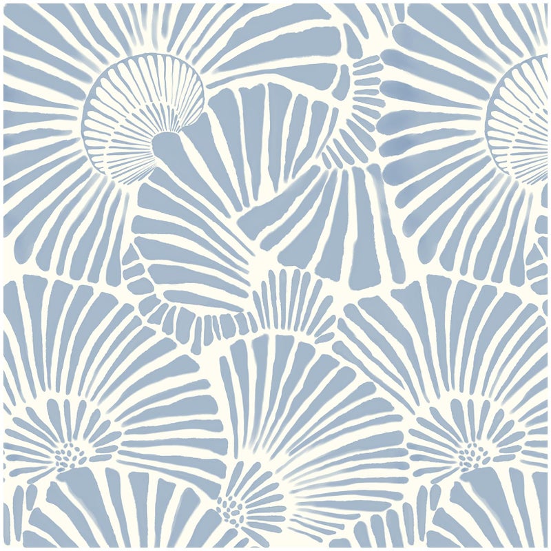 Theper White and Blue Wallpaper Peel and Stick Wallpaper Boho 173393 Modern Wallpaper Removable Self Adhesive Wall Paper for Bedroom Blue Contact Paper for Cabinets Drawers Shelf Home Decor Vinyl Film - Image 2