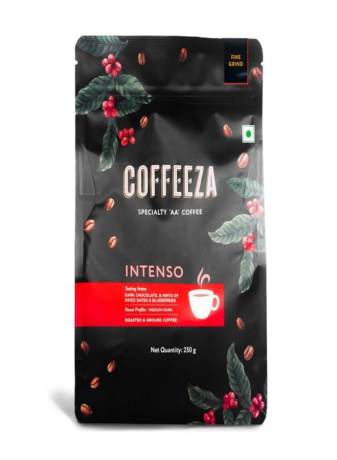 COFFEEZA Ground Coffee - Fine Grind - Intenso - 250G - Medium-Dark Roast 100% Arabica Ground Coffee Powder Packet - Image 1