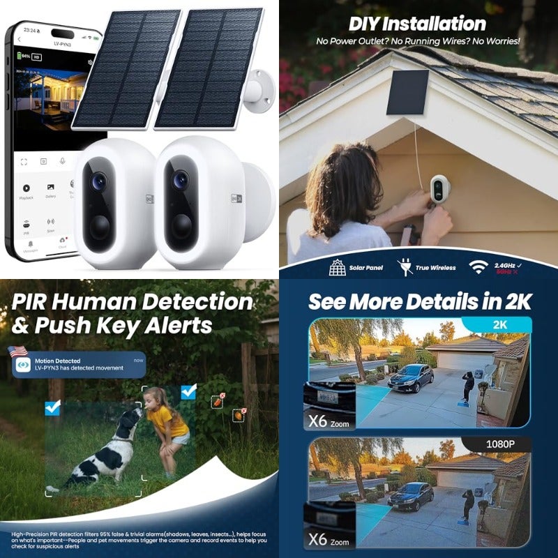 لافيو Laview 2k Solar Security Camera 1000 g