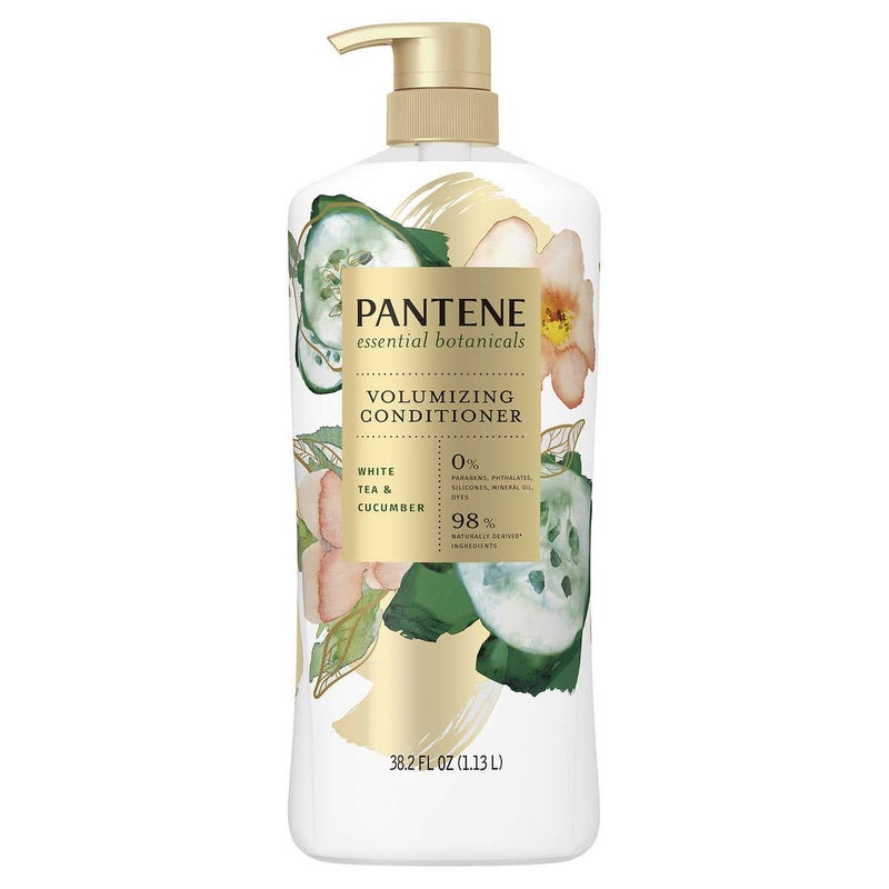 Pantene Essential Botanicals Volumizing Conditioner White Tea and Cucumber, 38.2 fl oz, 1item