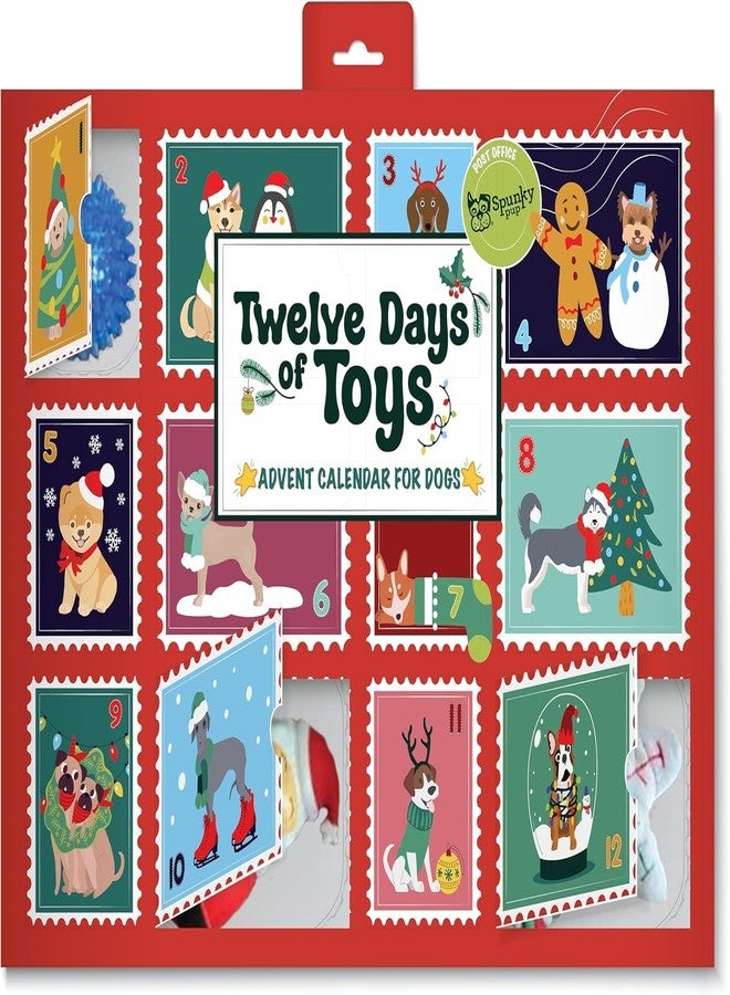 Spunky Pup 12 Days of Toys Advent Calendar 2024 - Non-Toxic for Dogs - Includes 12 Different Toys - Perfect for Christmas Countdown - Image 1