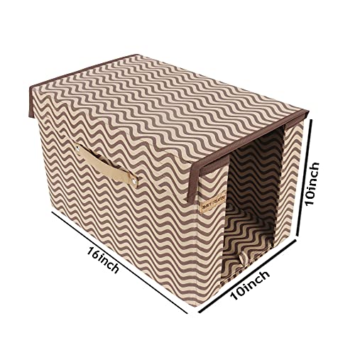 Shrey Creation Printed Shirt Stacker/Cloth Storage Foldable Wardrobe/closet Organizer With Handle and Lid For T-shirts,Shirts & Clothes Cover (Pack Of 4) - Image 5