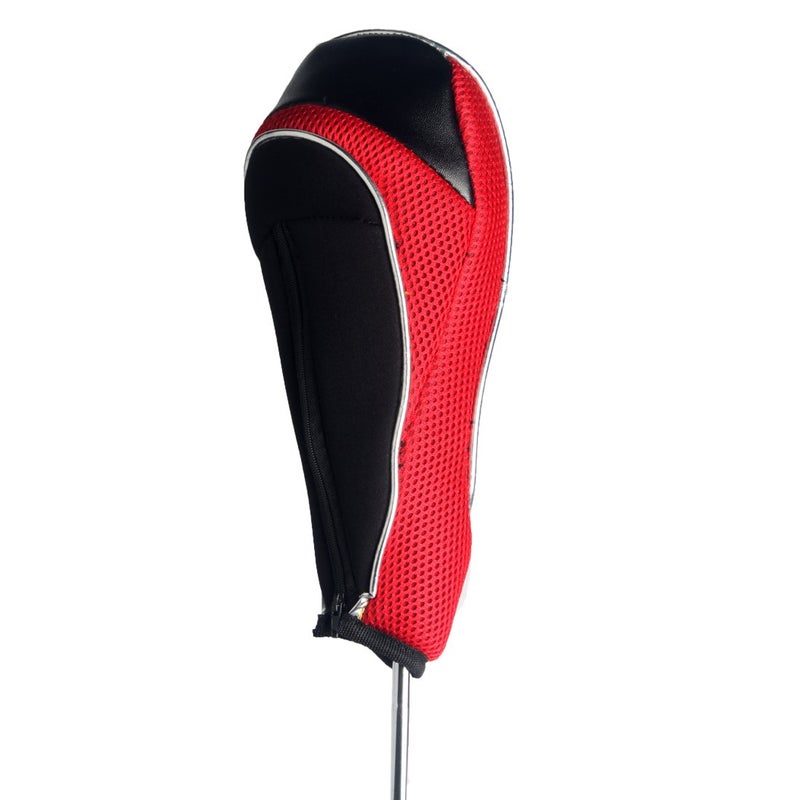 Andux Golf 460cc Driver Fairway Wood Head Covers with Zipper Closure Set of 3 (Black/Red) - Image 5