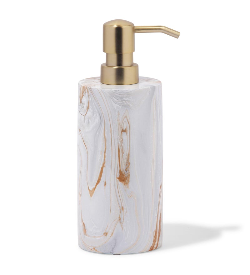 OBSESSIONS Set of 4 Pc Polyresin Bathroom Set, Brown - Image 3