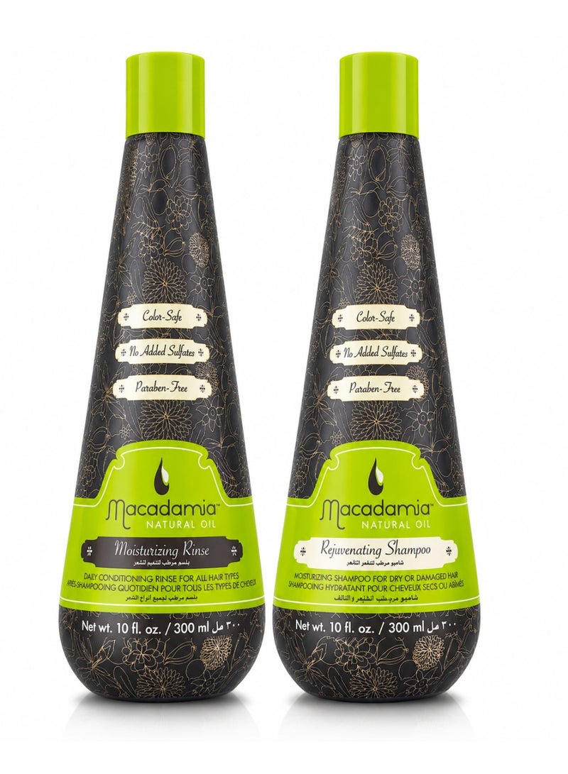 Macadamia Natural Oil Shampoo & Moisturizing Conditioner Set for Dry & Damaged Hair 300ml × 2