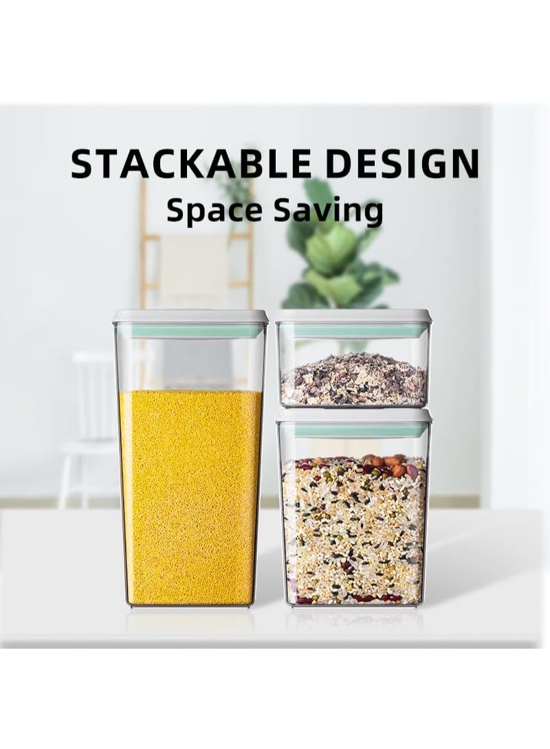 Ankou Airtight Premium Food Storage Container Sets with Lids 3 Pcs Pop Containers for Kitchen Pantry Organization BPA-Free Stackable Kitchen Storage Containers for Cereal Flour Sugar 3 Sizes: (1800ml, 1200ml, 500ml) - Image 2
