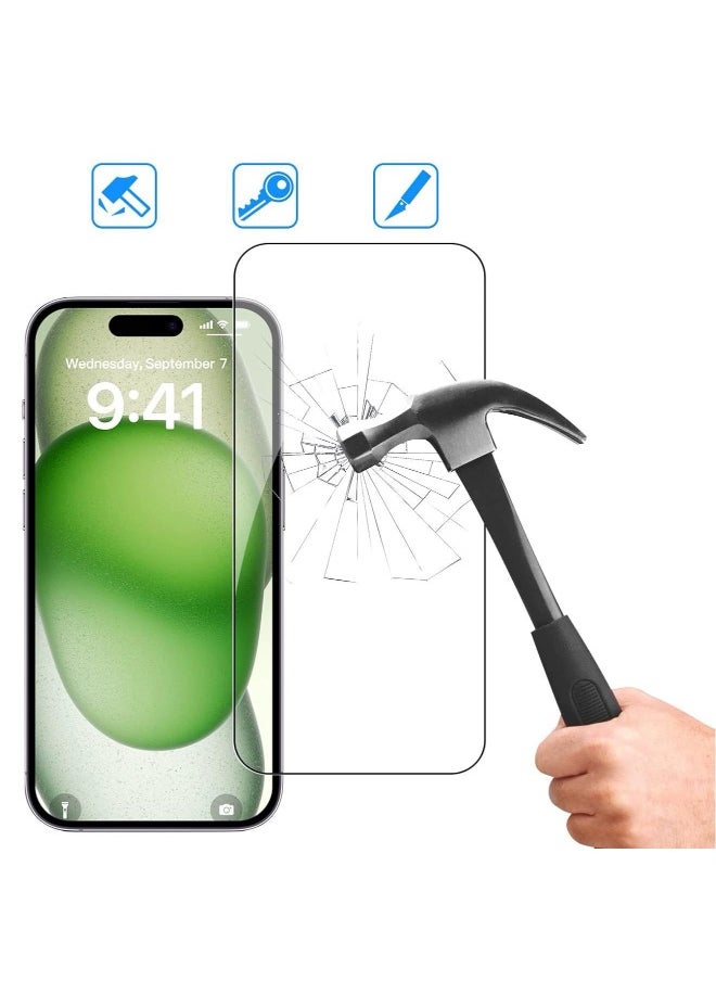 ماركة غير محددة واقي شاشة زجاجي مقوى 9H لهاتف iPhone 16 Pro Max، عبوة من 3 قطع، شفاف للغاية، مقاوم للخدش، مضاد لبصمات الأصابع، مناسب للحافظات، يتضمن أدوات التثبيت  - Image 4