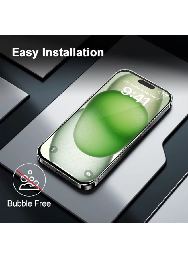 ماركة غير محددة واقي شاشة زجاجي مقوى 9H لهاتف iPhone 16 Pro Max، عبوة من 3 قطع، شفاف للغاية، مقاوم للخدش، مضاد لبصمات الأصابع، مناسب للحافظات، يتضمن أدوات التثبيت  - Image 3