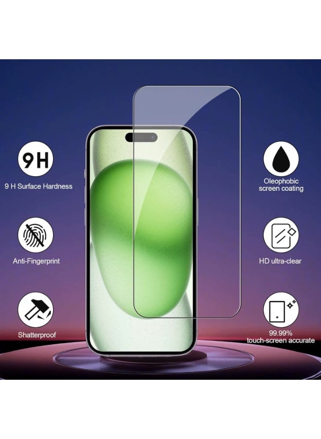 ماركة غير محددة واقي شاشة زجاجي مقوى 9H لهاتف iPhone 16 Pro Max، عبوة من 3 قطع، شفاف للغاية، مقاوم للخدش، مضاد لبصمات الأصابع، مناسب للحافظات، يتضمن أدوات التثبيت  - Image 5