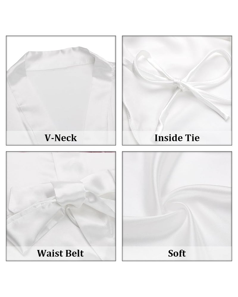 Goodmansam Womens Simplicity Stlye Bridesmaid Wedding Party Kimono Robes, Short, Medium, Pure White4,Pure White4,Medium - Image 5
