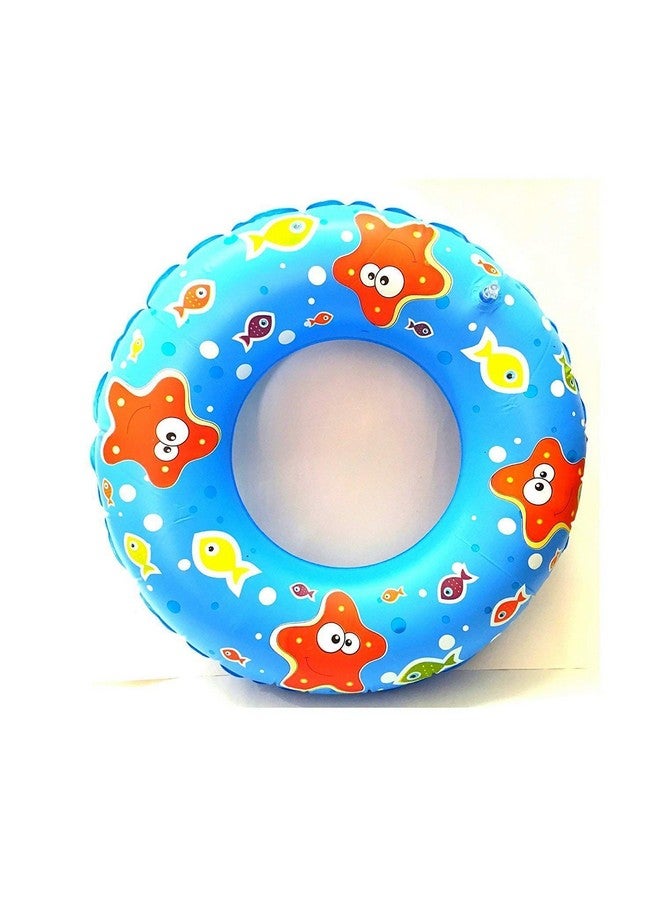 إيزي شوبي EASY SHOPE Swimming air حلقة سباحة قابلة للنفخ بطبعة كرتونية متعددة، أنبوب عائم قابل للنفخ لحمام السباحة/الشاطئ للأعمار من 3 إلى 10 سنوات (70 سم) - Image 1