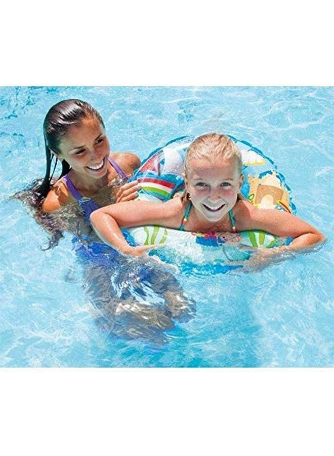 إيزي شوبي EASY SHOPE Swimming air حلقة سباحة قابلة للنفخ بطبعة كرتونية متعددة، أنبوب عائم قابل للنفخ لحمام السباحة/الشاطئ للأعمار من 3 إلى 10 سنوات (70 سم) - Image 3