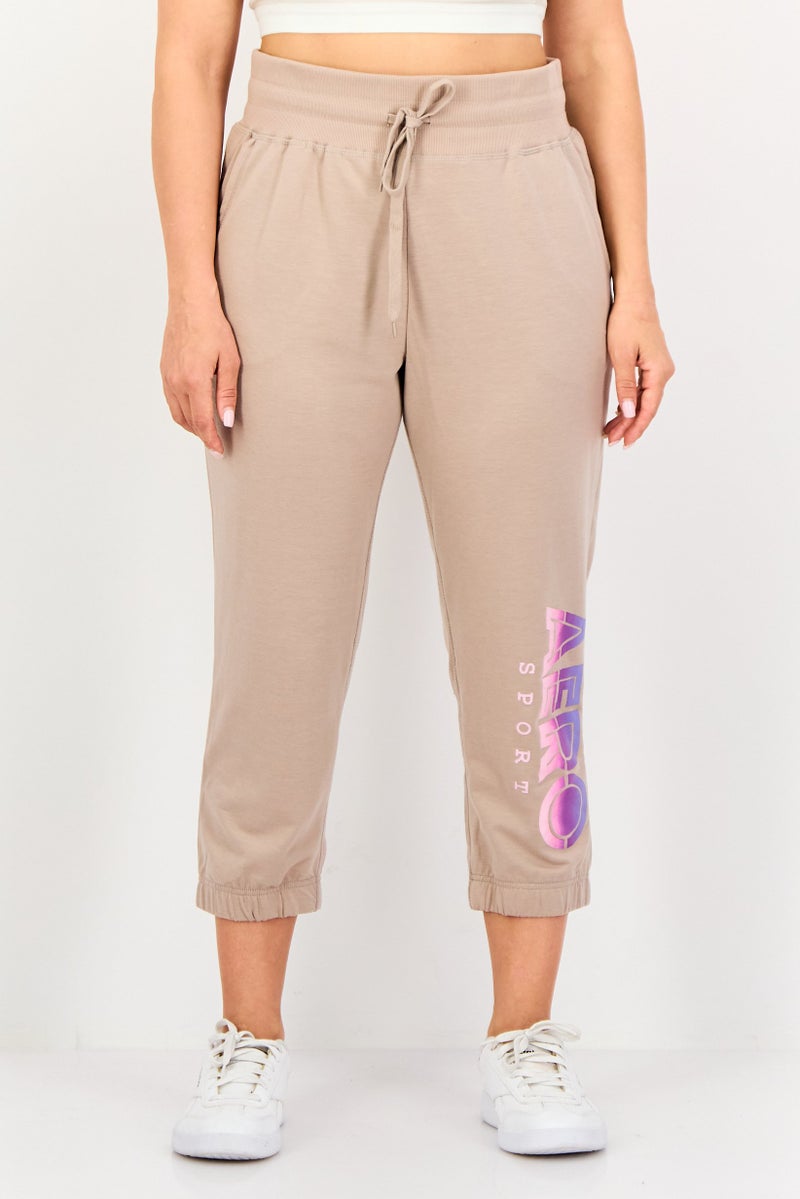 Aeropostale Women Sportswear Fit Outdoor Sweatpants, Tan - Image 1