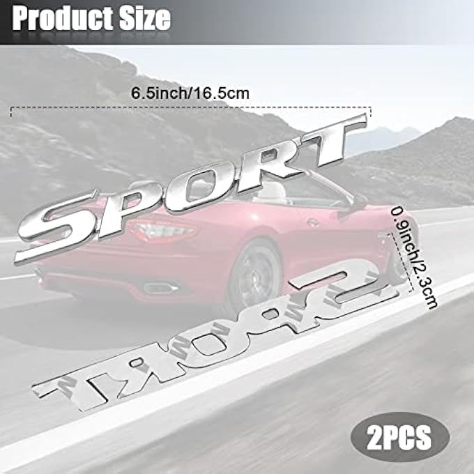 ريحني شعار رياضي معدني ثلاثي الأبعاد للسيارات المميزة، شعار صندوق السيارة على الرفرف تعديل ملصق ثلاثي الأبعاد فضي - Image 3