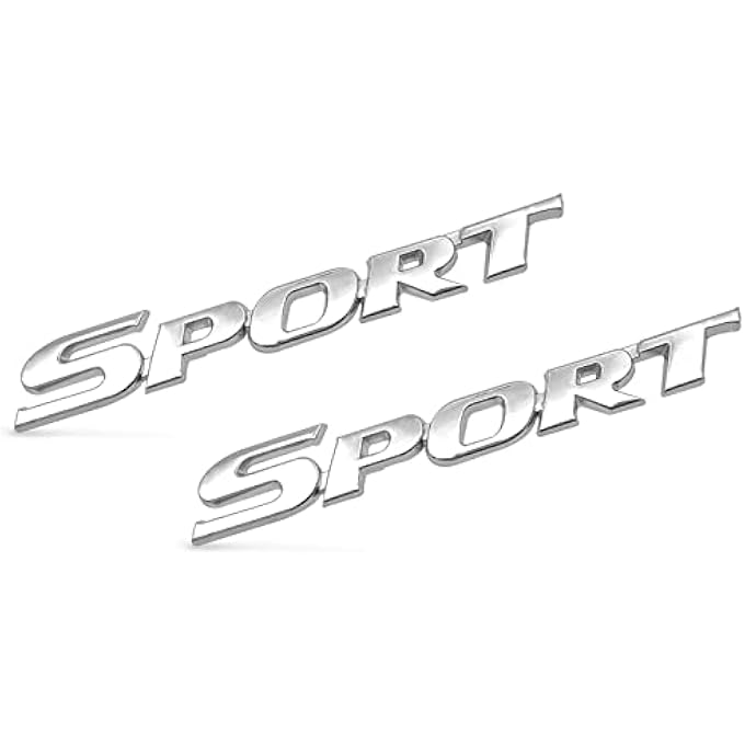 ريحني شعار رياضي معدني ثلاثي الأبعاد للسيارات المميزة، شعار صندوق السيارة على الرفرف تعديل ملصق ثلاثي الأبعاد فضي - Image 1