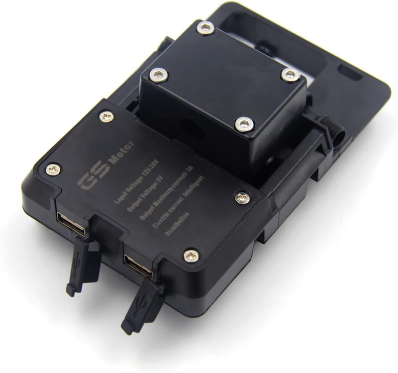 QASULER Motorcycle GPS Navigator Mount with USB Charger - Image 3