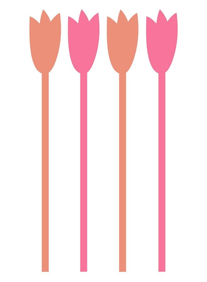 Slant Collections Mother's Day Party Cocktail Stirrers 4-Count Swizzle Sticks, 7" Long, Tulips - Best Mom Ever - Image 2
