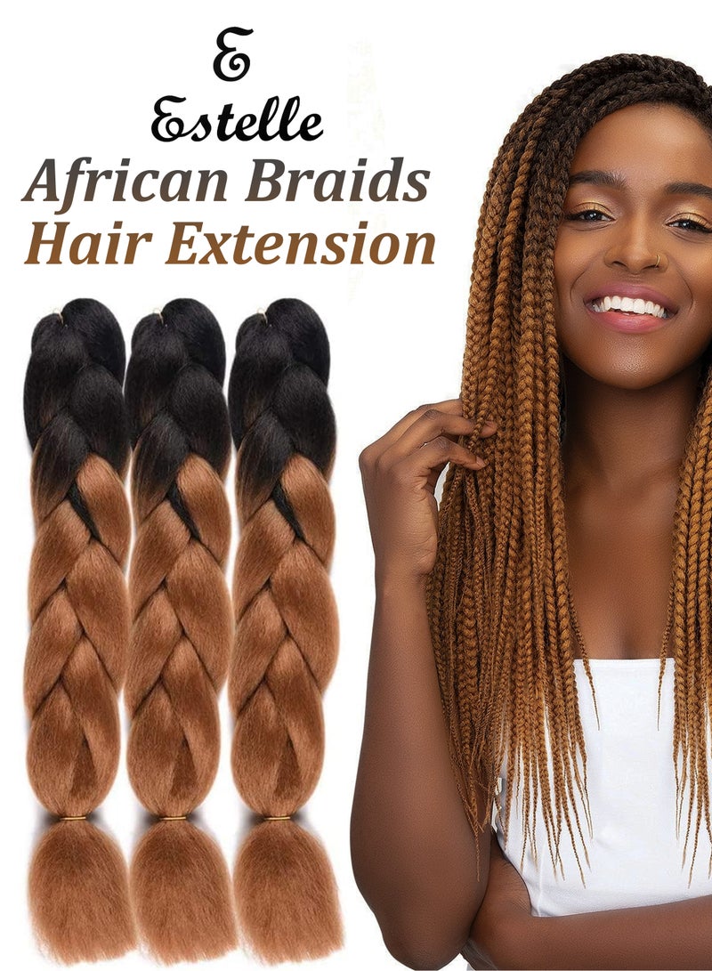 إستيل تصفيف الشعر مع مجموعة متميزة من 3 وصلات شعر تجديل أفريقية ضخمة بطول 82 بوصة لكل شعر مستعار كانيكالون كروشيه ملتوي من ألياف صناعية تتحمل درجات الحرارة العالية للنساء السود - Image 1