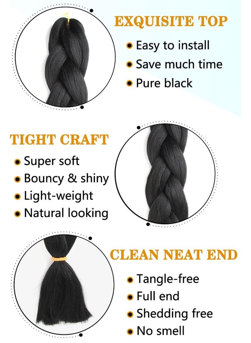 إستيل تصفيف الشعر مع مجموعة متميزة من 3 وصلات شعر تجديل أفريقية ضخمة بطول 82 بوصة لكل شعر مستعار كانيكالون كروشيه ملتوي من ألياف صناعية تتحمل درجات الحرارة العالية للنساء السود - Image 2