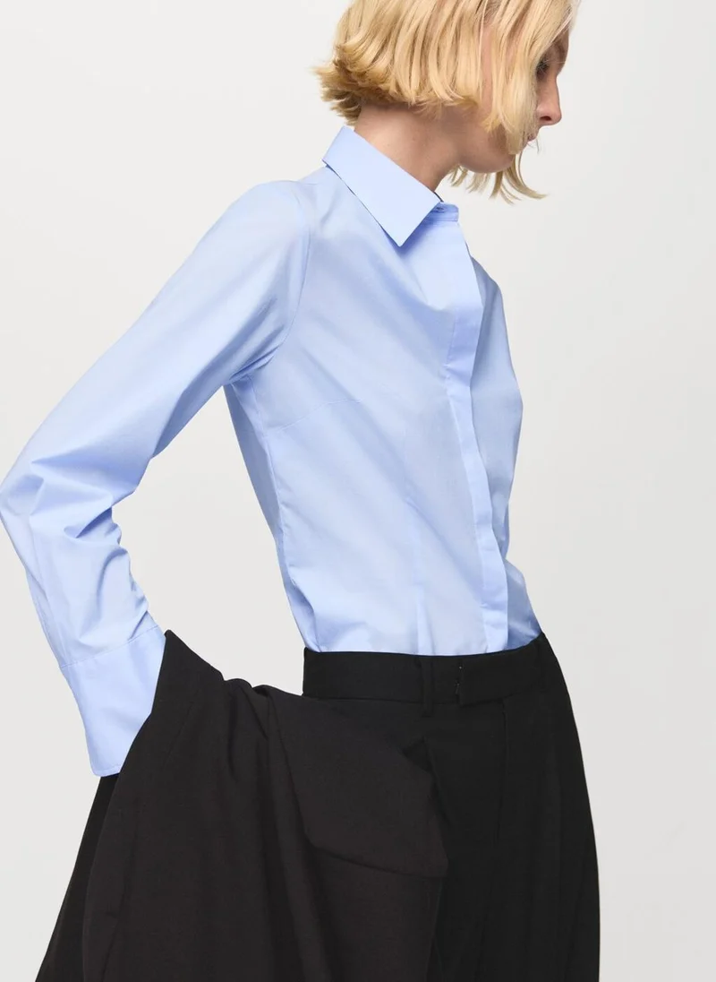 MANGO Slim-fit poplin shirt