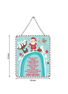 Paper Plane Design PAPER PLANE DESIGN Christmas Wooden Door Wall Hanging Ornaments (Multicolour)  - Image 2