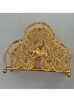 Generic Gold Steel Iron Artistic Design Tissue Holder, Desktop Paper Towel Dispenser  - Image 4