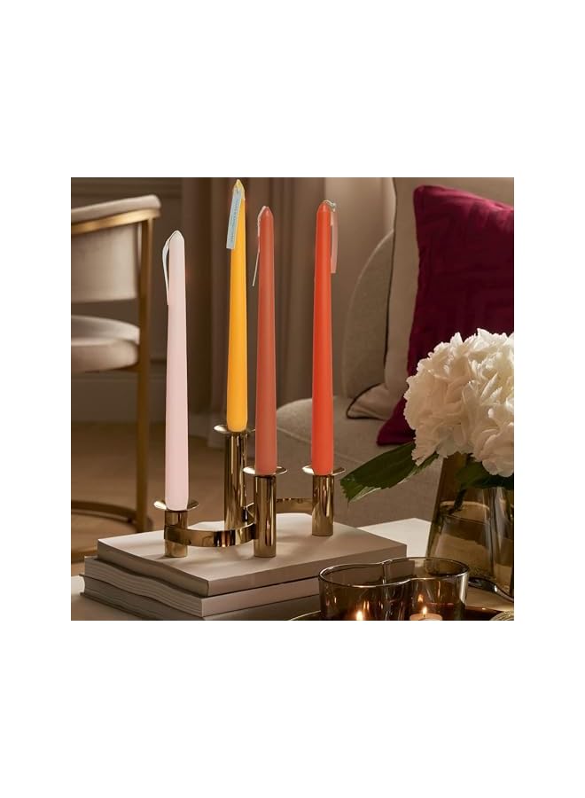 The Bros Taper Candles Smokeless Candle Colorful Long Candles Wax Mulitcolor Taper Candles for Decor Wedding Festival Party Home Decor,Set of 4(Orange) - Image 5