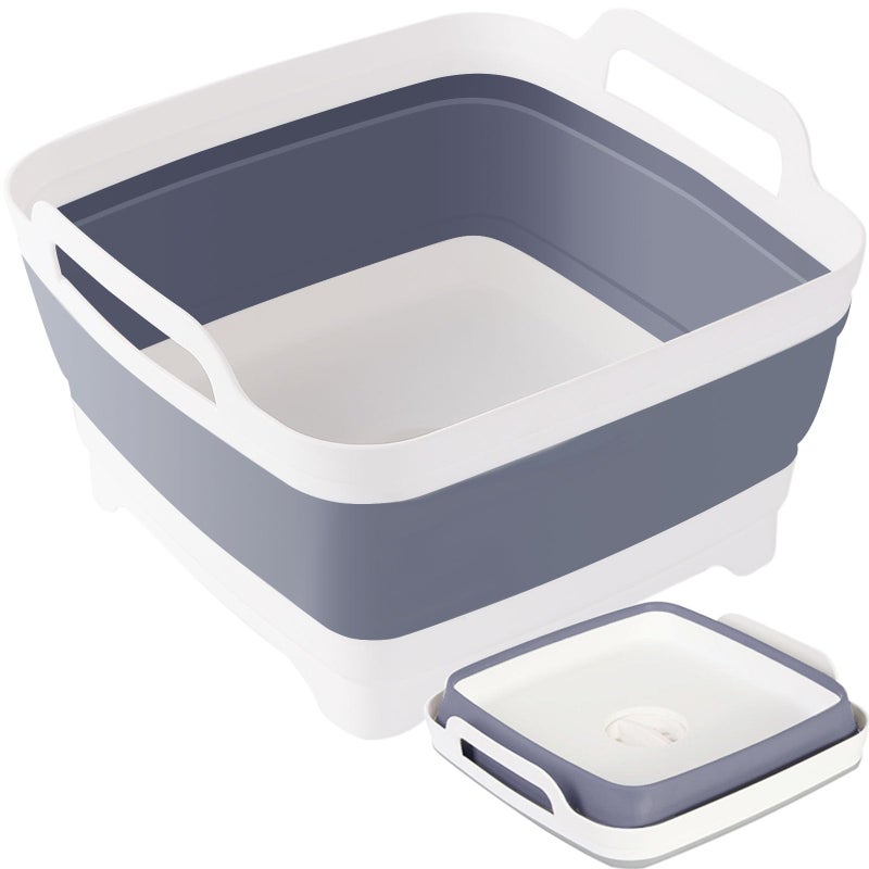Detsuk Detsuk Collapsible Dish Tub 9L-Collapsible Basin Bucket Portable Sink-Outdoor Multiuse Foldable Sink Tub Wash Dish Basin for Kitchen Sink RV Camping  - Image 1