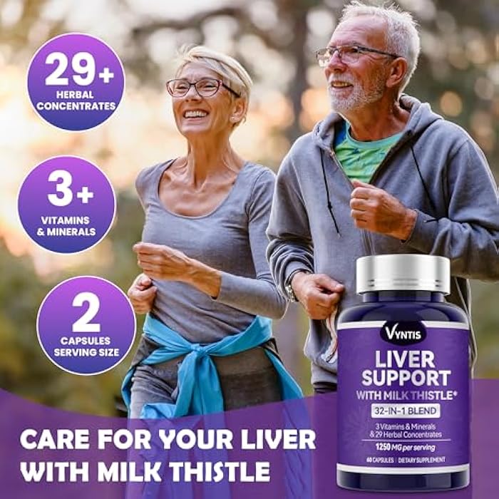 32-in-1 Liver Cleanse Detox & Repair - Liver Support Supplement with Milk Thistle, Artichoke Extract, Dandelion Root & Beetroot Powder for Liver Health - 1250mg per Serving (60 Capsules) - Image 5