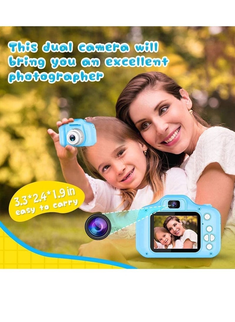 Kids Camera,Mini Rechargeable Child Digital Camera Shockproof Video Camcorder Gifts for 3-8 Year Old Boys Girls,8MP HD Video 2 Inch Screenfor Outdoor Play(32GB Card Included) - Image 3
