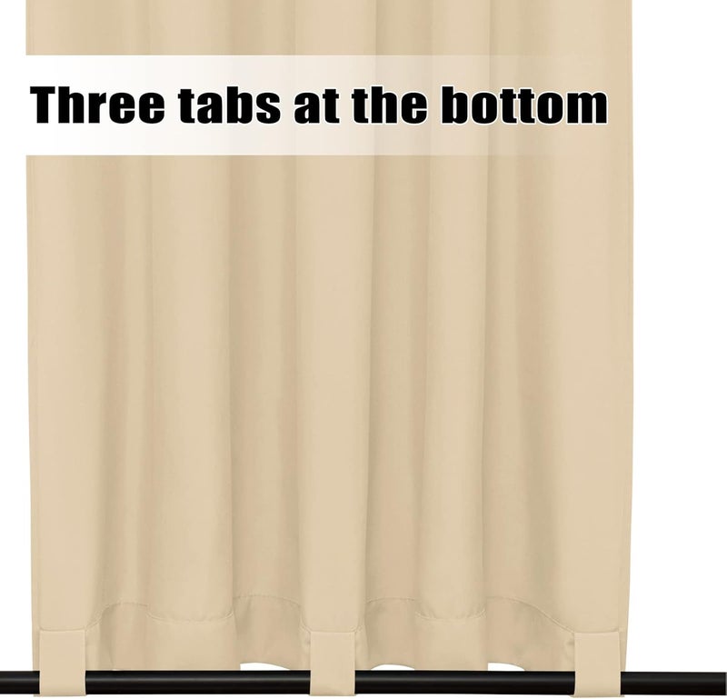 Easy-Going Outdoor Curtains Waterproof Windproof Weatherproof Curtain for Patio, Cabana, Porch, Pergola and Gazebo, Grommet Top and Tab Bottom Drape, 1panel, 54x84 inch, Beige - Image 4