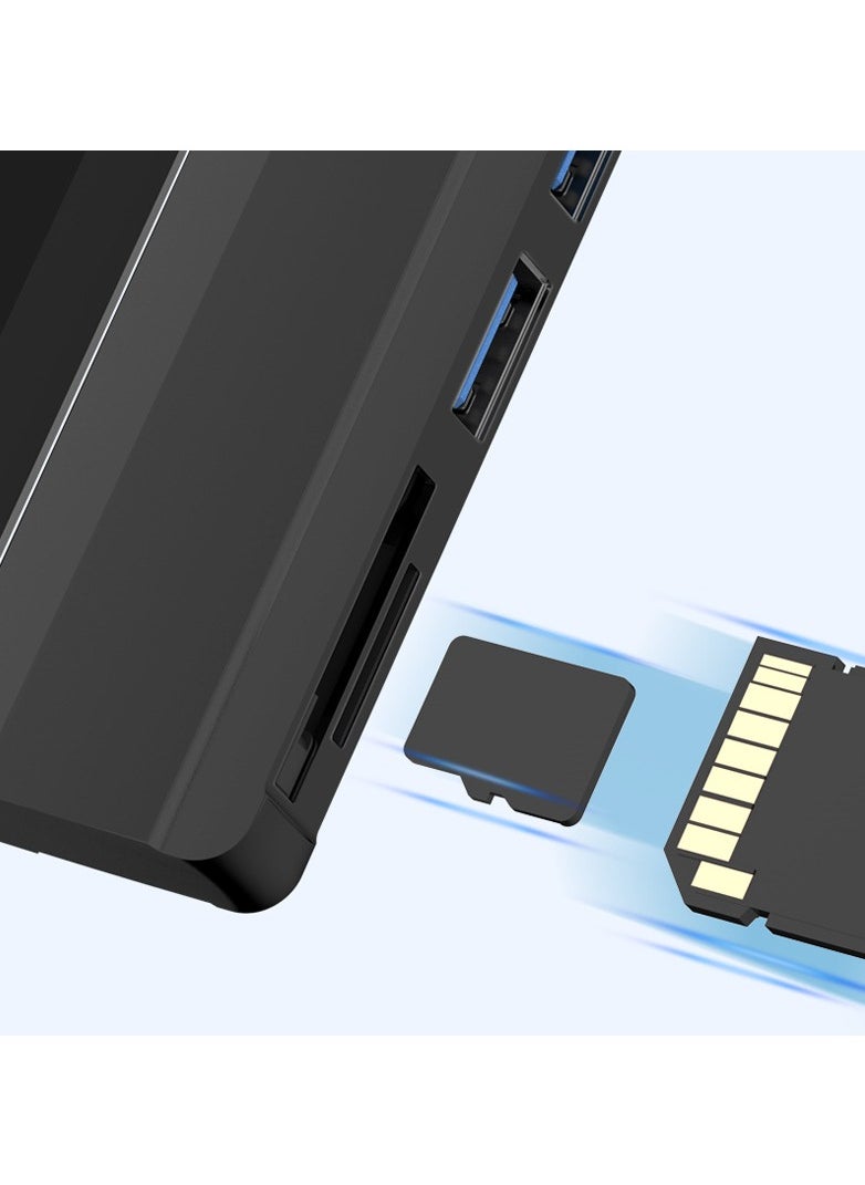 SYOSI موزع/محطة إرساء USB 3.0 لجهاز Surface Pro 4 5 6، محول موزع USB 3.0x3 من Takya، قارئ بطاقات ذاكرة SD وTF/Micro SD، منفذ Mini DP إلى HDMI بدقة 4K بتصميم خاص لجهاز Microsoft Surface Pro من الجيل الرابع/الخامس/السادس  - Image 4