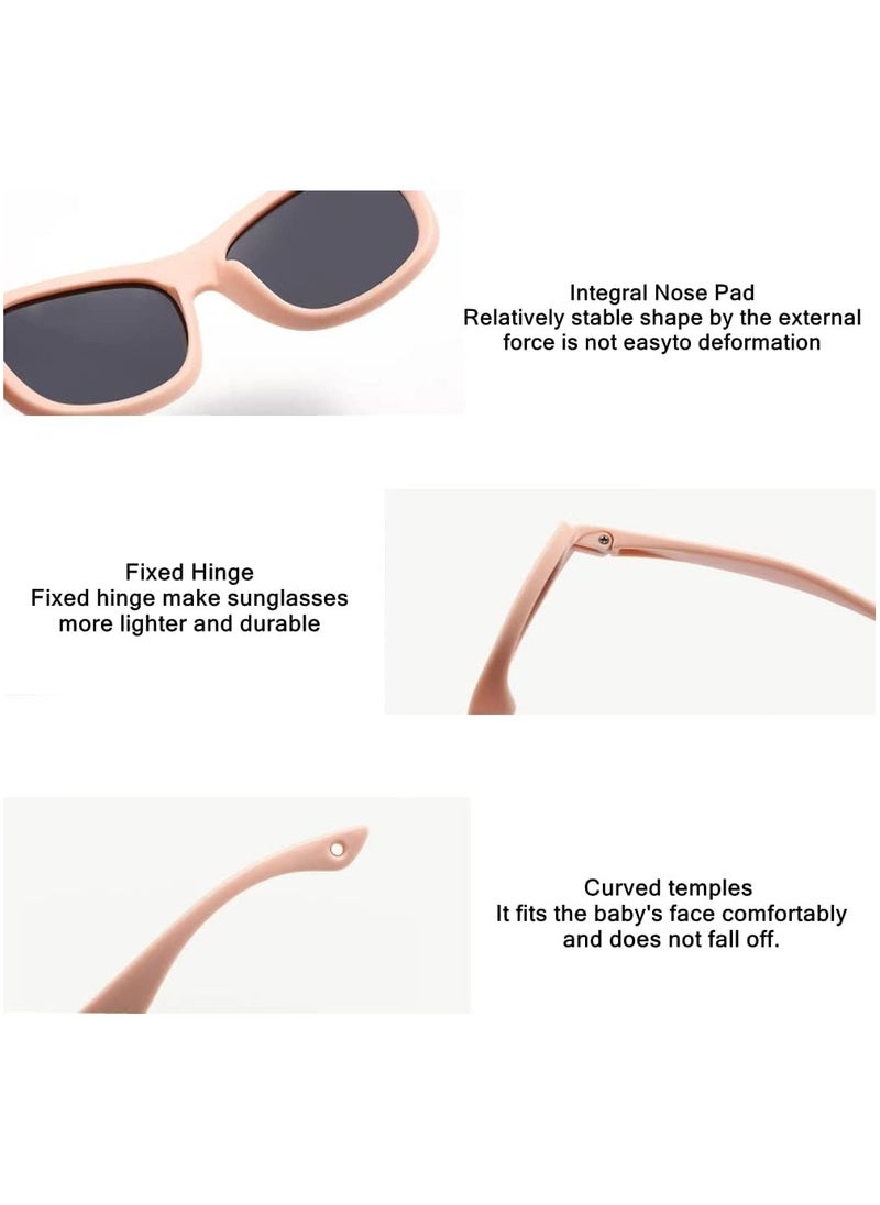 KASTWAVE - Adjustable Polarized Baby Sunglasses with UV 400 Protection - Soft Silicone Frame for Boys & Girls, 0-48 Months - Infant Outdoor Sunshade - Flexible Strap Included (Pink) - Image 1