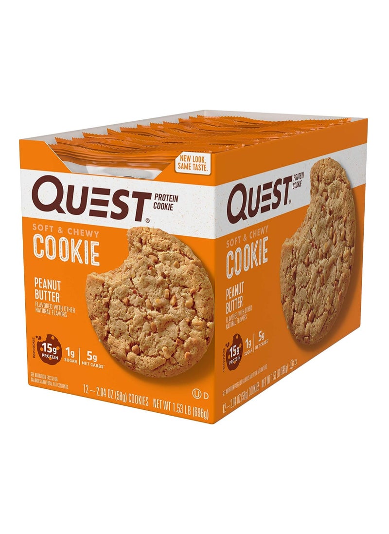 Quest Quest Nutrition Peanut Butter Protein Cookie, High Protein, Low Carb, 12 Count  - Image 3