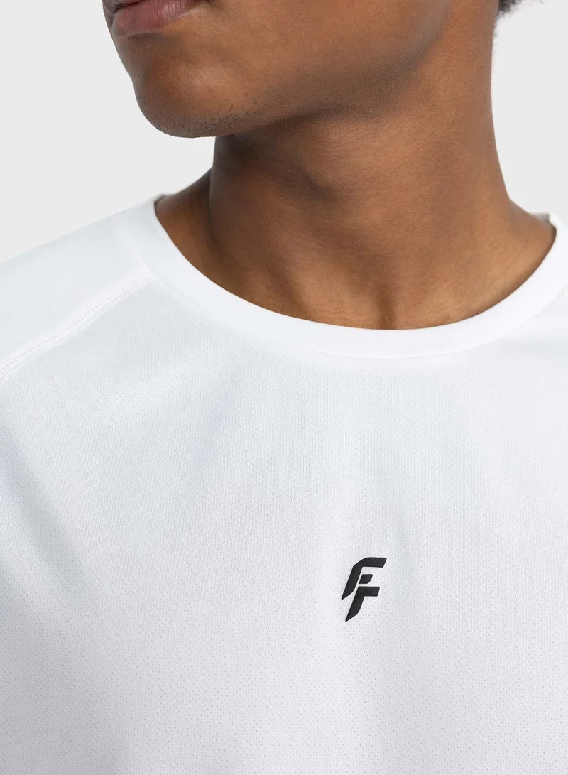 DeFacto Defactofit Slim Fit Crew Neck Printed Sports T-Shi