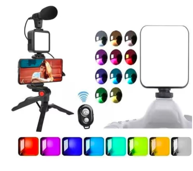 Mobile Phone Video Capture and Capture Kit, Video Making Kit for Live Streaming and Video Shooting, Professional Quality, Compatible with All Smartphones Video Making Accessories Kit (Ay-49 RGB) - Image 2